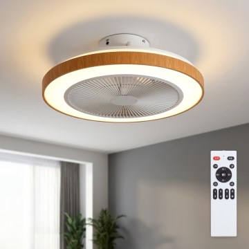Brilagi - LED таванен вентилатор с възможност за димиране LED/38W/230V 3000-6500K Ø 50 см бял/кафяв + дистанционно управление