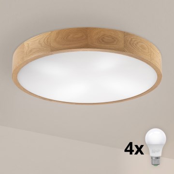 Brilagi - LED таванна лампа CARVALHO 4xE27/60W/230V дъб с диаметър 57,5 см