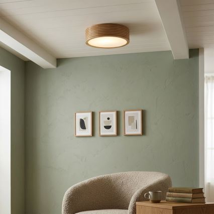 Brilagi - LED таванна лампа CARVALHO MODERN 1xE27/60W/230V Ø 27,5 см, дъб