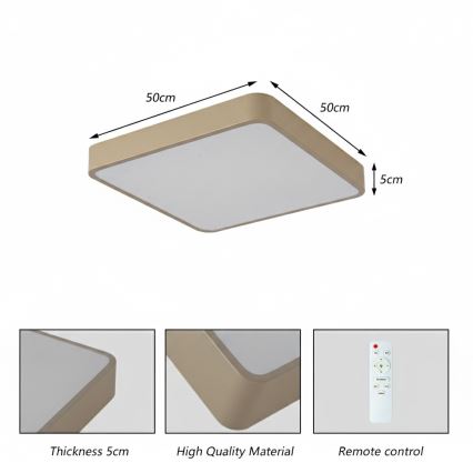 Brilagi - LED таванна плафониера POOL LED/48W/230V 3000/4000/6000K 50x50 см бежова