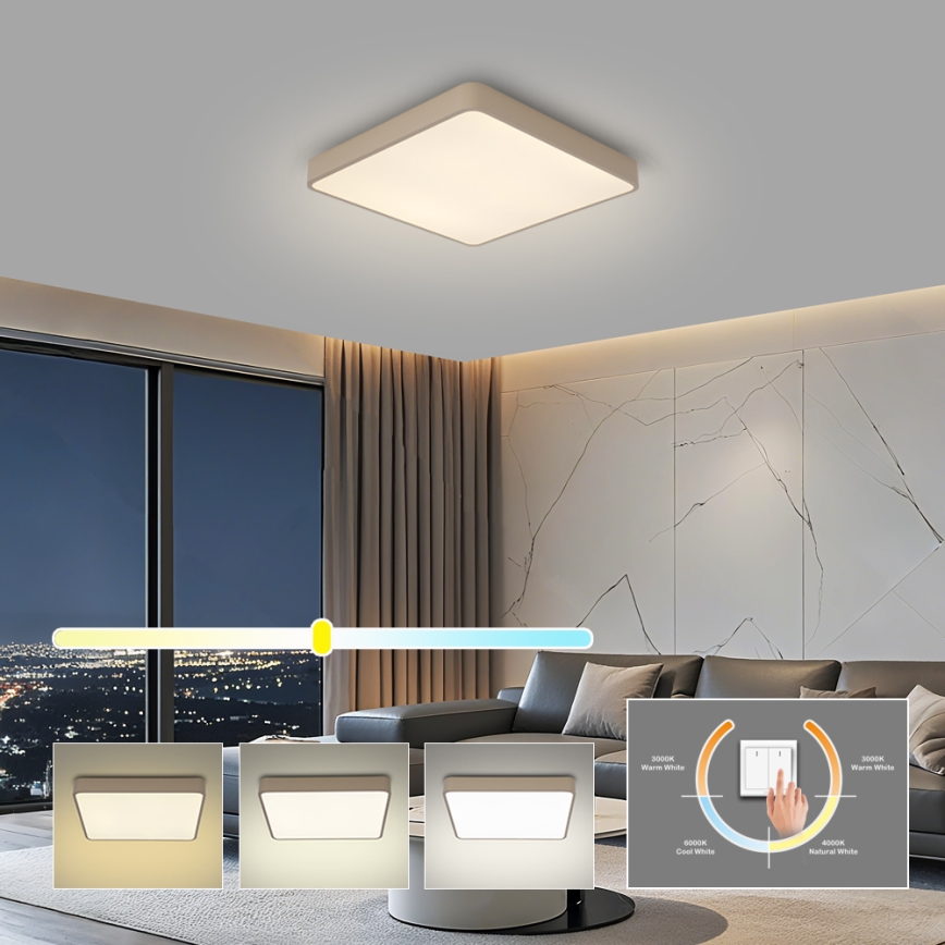 Brilagi - LED таванна плафониера POOL LED/48W/230V 3000/4500/6000K 50x50 см бежова