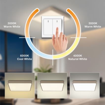 Brilagi - LED таванна плафониера POOL LED/48W/230V 3000/4500/6000K 50x50 см бежова