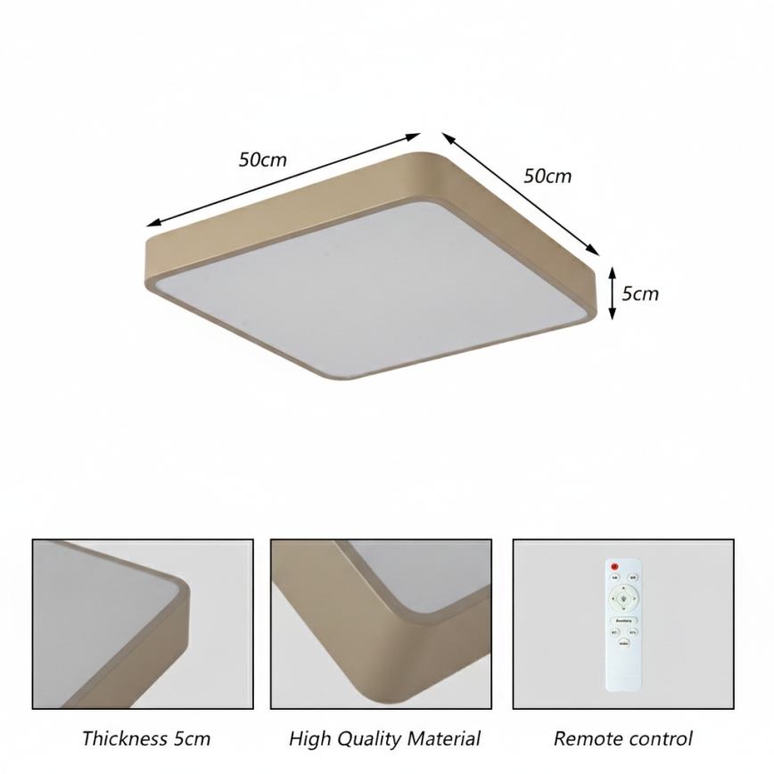 BRILAGI - LED таванна плафониера POOL SQUARE LED/48W/230V 3000/4000/6000K 50x50 см бежова