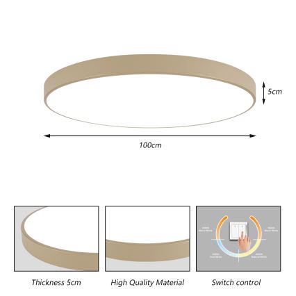 Brilagi - LED таванно осветително тяло POOL LED/128W/230V 3000/4000/6000K Ø 100 см бежово