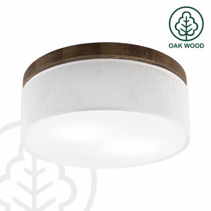 Brilagi - LED таванно осветително тяло BELLADONNA 2xE27/15W/230V Ø 40 см бяло/дъб орех
