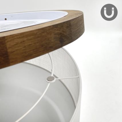 Brilagi - LED таванно осветително тяло BELLADONNA 2xE27/15W/230V Ø 40 см бяло/дъб орех