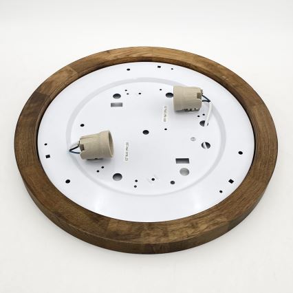 Brilagi - LED таванно осветително тяло BELLADONNA 2xE27/15W/230V Ø 40 см бяло/дъб орех