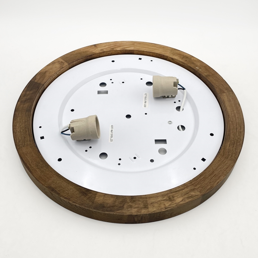 Brilagi - LED таванно осветително тяло BELLADONNA 2xE27/15W/230V Ø 40 см бяло/дъб орех