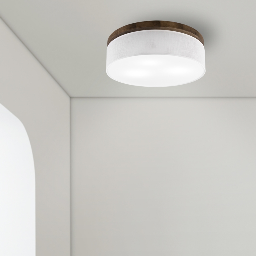 Brilagi - LED таванно осветително тяло BELLADONNA 3xE27/15W/230V диаметър 50 см бяло/дъб орех