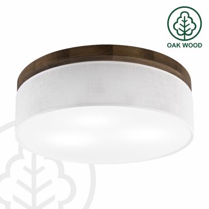 Brilagi - LED таванно осветително тяло BELLADONNA 3xE27/15W/230V диаметър 50 см бяло/дъб орех
