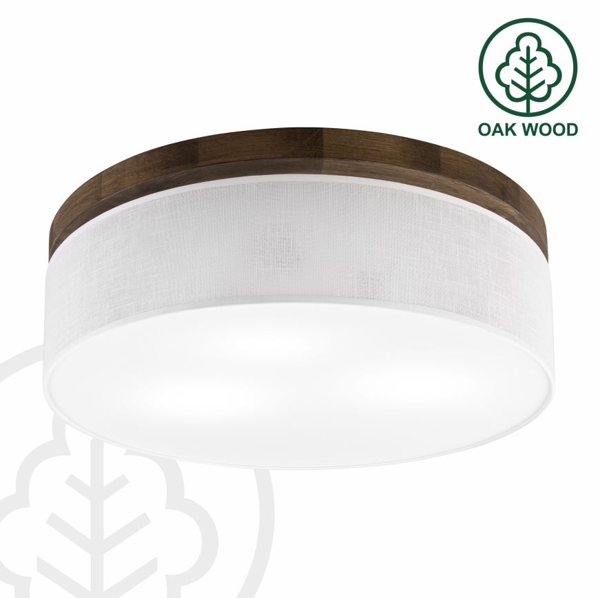 Brilagi - LED таванно осветително тяло BELLADONNA 3xE27/15W/230V диаметър 50 см бяло/дъб орех