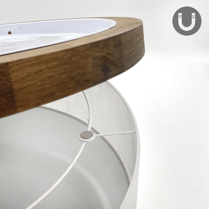 Brilagi - LED таванно осветително тяло BELLADONNA 3xE27/15W/230V диаметър 50 см бяло/дъб орех