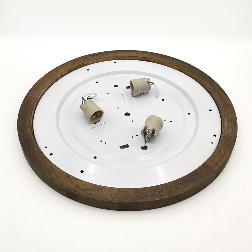 Brilagi - LED таванно осветително тяло BELLADONNA 3xE27/15W/230V диаметър 50 см бяло/дъб орех