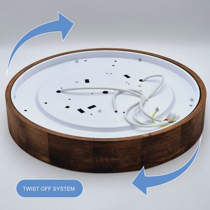 Brilagi - LED таванно осветително тяло CARVALHO 3xE27/60W/230V дъб череша Ø 47 см