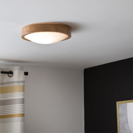 Brilagi - LED таванно осветително тяло CARVALHO SLIM 1xE27/60W/230V дъб, пр. 27 см