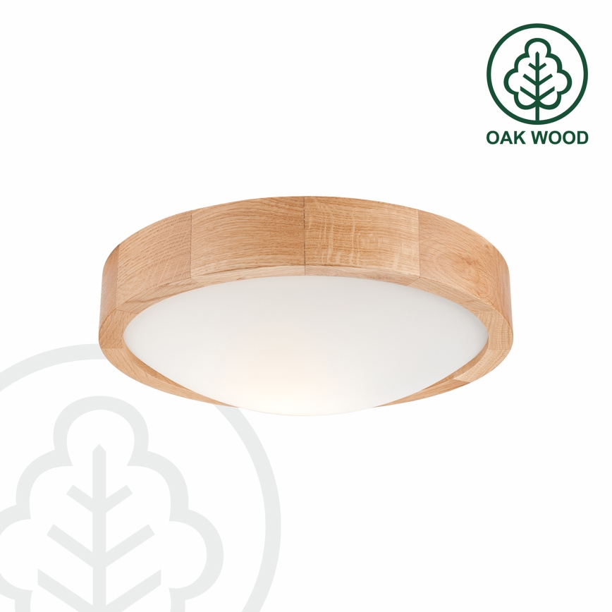 Brilagi - LED таванно осветително тяло CARVALHO SLIM 1xE27/60W/230V дъб, пр. 27 см