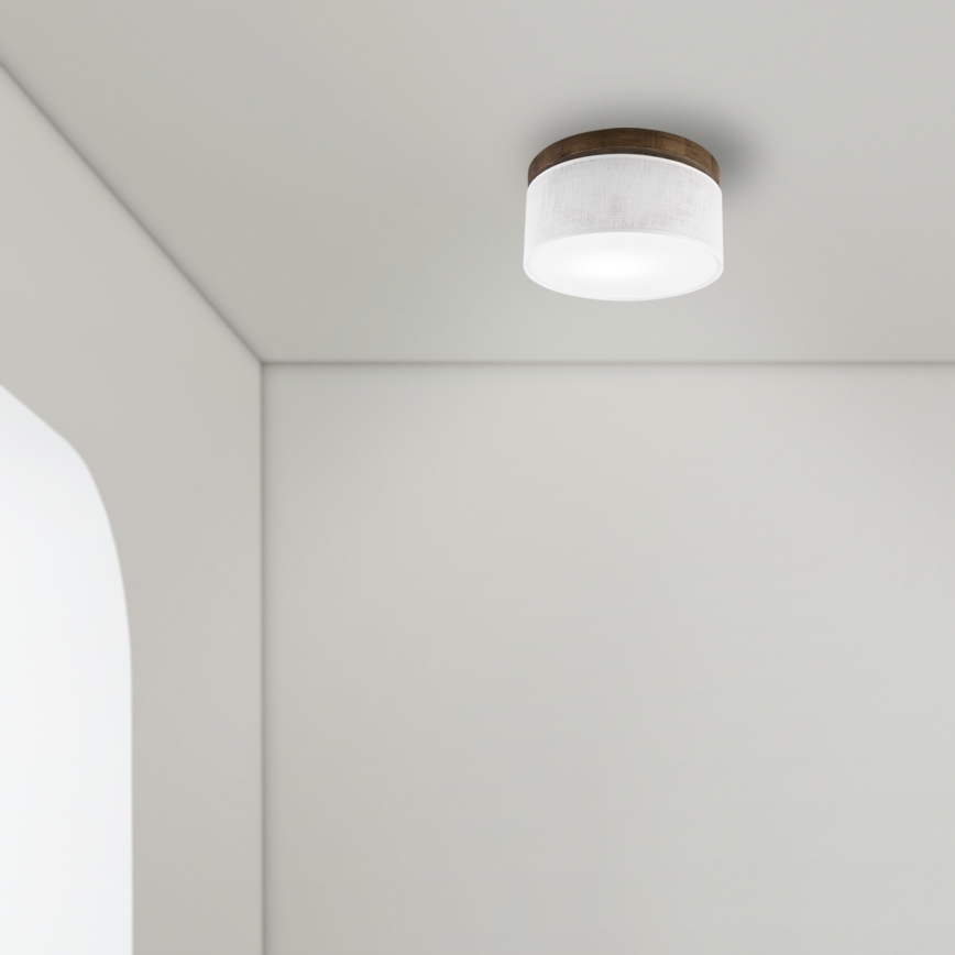 Brilagi - LED таванно осветително тяло BELLADONNA 1xE27/15W/230V Ø 30 см бяло/дъб орех