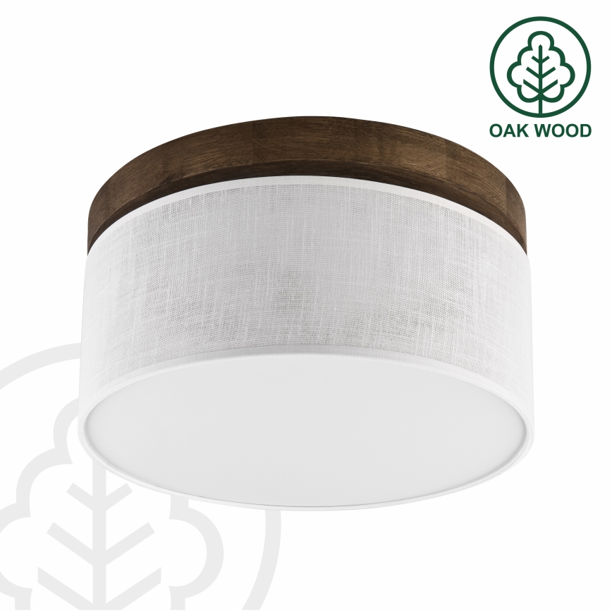 Brilagi - LED таванно осветително тяло BELLADONNA 1xE27/15W/230V Ø 30 см бяло/дъб орех