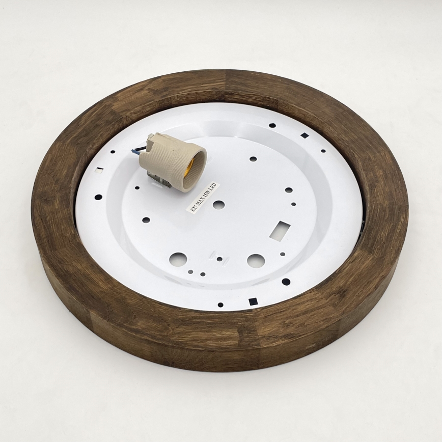 Brilagi - LED таванно осветително тяло BELLADONNA 1xE27/15W/230V Ø 30 см бяло/дъб орех