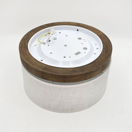 Brilagi - LED таванно осветително тяло BELLADONNA 1xE27/15W/230V Ø 30 см бяло/дъб орех