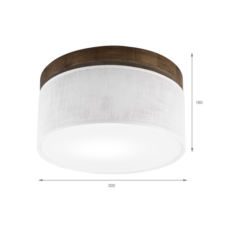 Brilagi - LED таванно осветително тяло BELLADONNA 1xE27/15W/230V Ø 30 см бяло/дъб орех