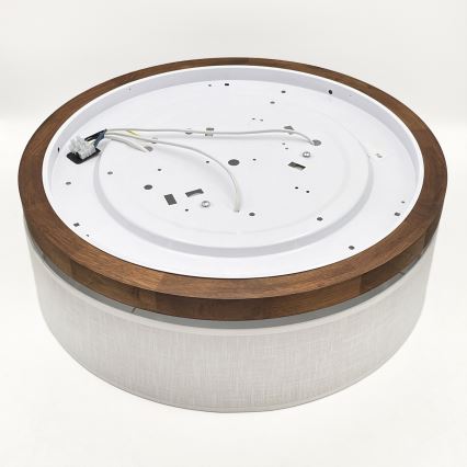 BRILAGI - LED плафон BELLADONNA 3xE27/15W/230V Ø 50 см бял/дъб череша