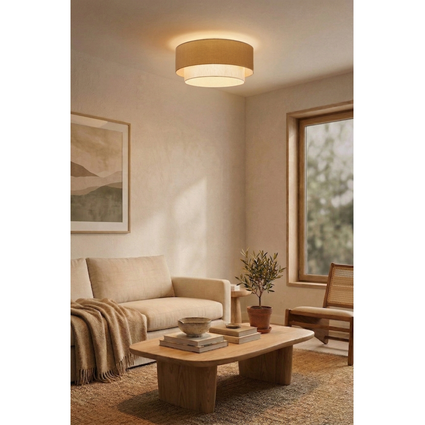 Brilagi - LED таванно осветително тяло BOHO ECO 1xE27/10W/230V Ø 40 см бежово/кремаво