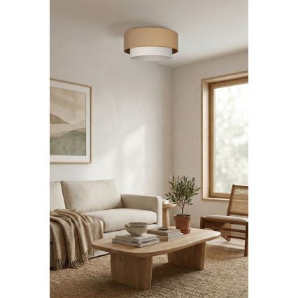 Brilagi - LED таванно осветително тяло BOHO ECO 1xE27/10W/230V Ø 40 см бежово/кремаво