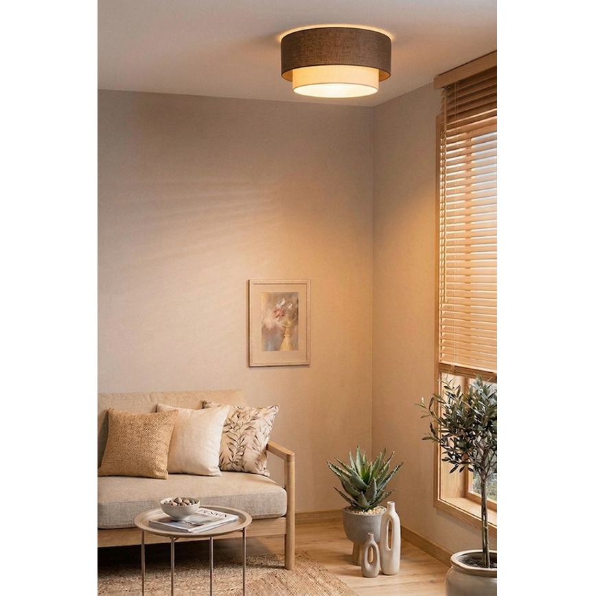 Brilagi - LED таванно осветително тяло BOHO ECO 1xE27/10W/230V Ø 40 см кафяво/кремаво