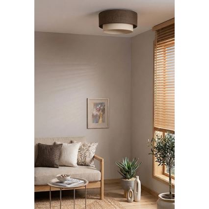 Brilagi - LED таванно осветително тяло BOHO ECO 1xE27/10W/230V Ø 40 см кафяво/кремаво