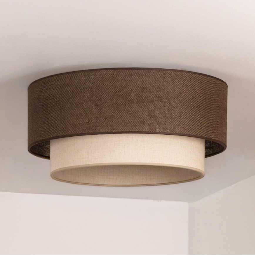 Brilagi - LED таванно осветително тяло BOHO ECO 1xE27/10W/230V Ø 40 см кафяво/кремаво