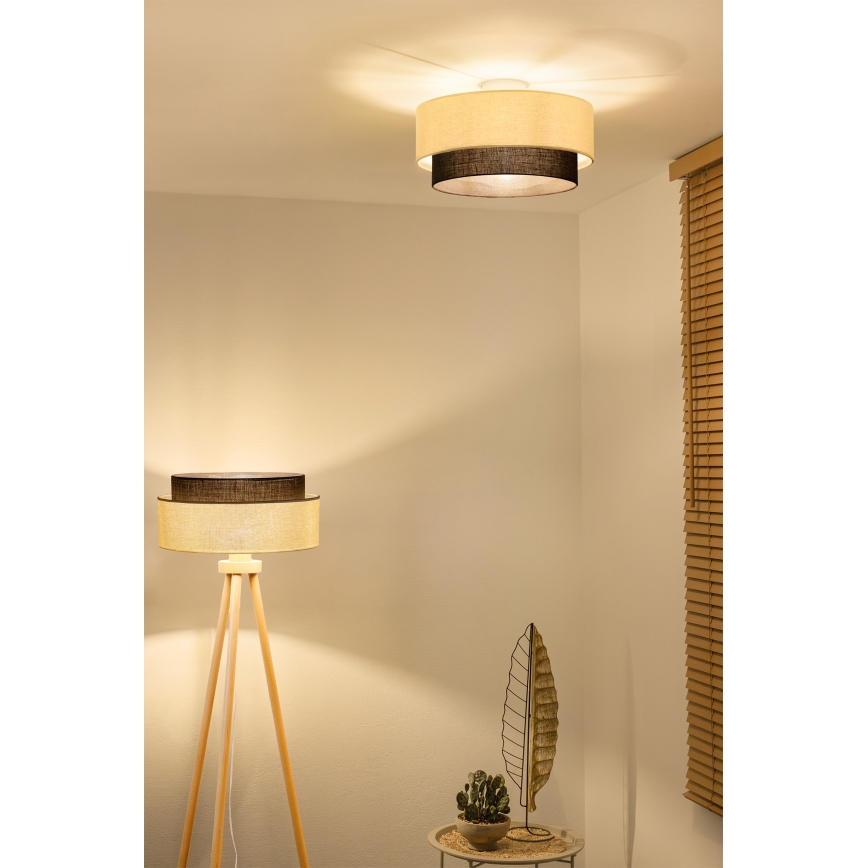 Brilagi - LED таванно осветително тяло BOHO STYLE 1xE27/15W/230V Ø 40 см кремаво/кафяво