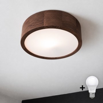 Brilagi - LED таванно осветително тяло CARVALHO 1xE27/15W/230V дъб/орех Ø 27 см