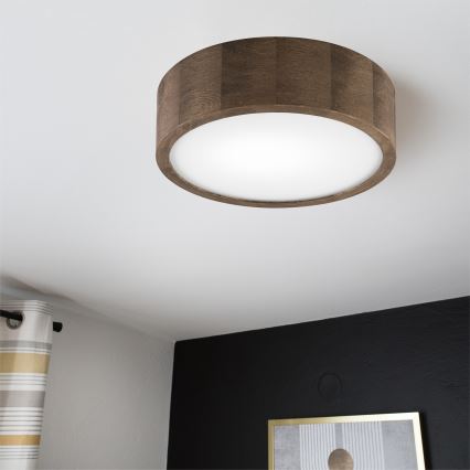 Brilagi - LED таванно осветително тяло CARVALHO 1xE27/15W/230V дъб/орех Ø 27 см
