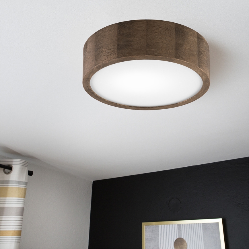 Brilagi - LED таванно осветително тяло CARVALHO 1xE27/15W/230V дъб/орех Ø 27 см