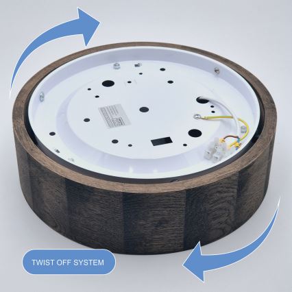 Brilagi - LED таванно осветително тяло CARVALHO 1xE27/15W/230V дъб/орех Ø 27 см
