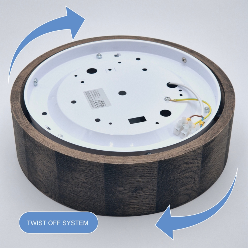 Brilagi - LED таванно осветително тяло CARVALHO 1xE27/15W/230V дъб/орех Ø 27 см