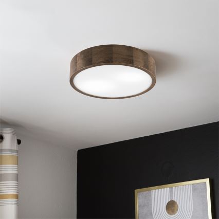 Brilagi - LED таванно осветително тяло CARVALHO 2xE27/15W/230V дъб/орех Ø 37 см