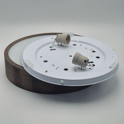 Brilagi - LED таванно осветително тяло CARVALHO 2xE27/15W/230V дъб/орех Ø 37 см