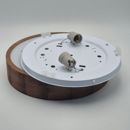 Brilagi - LED таванно осветително тяло CARVALHO 2xE27/15W/230V, в цвят дъб/череша, Ø 37 см