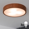 BRILAGI - LED таванно осветително тяло CARVALHO 3xE27/15W/230V дъб/череша Ø 47 cm