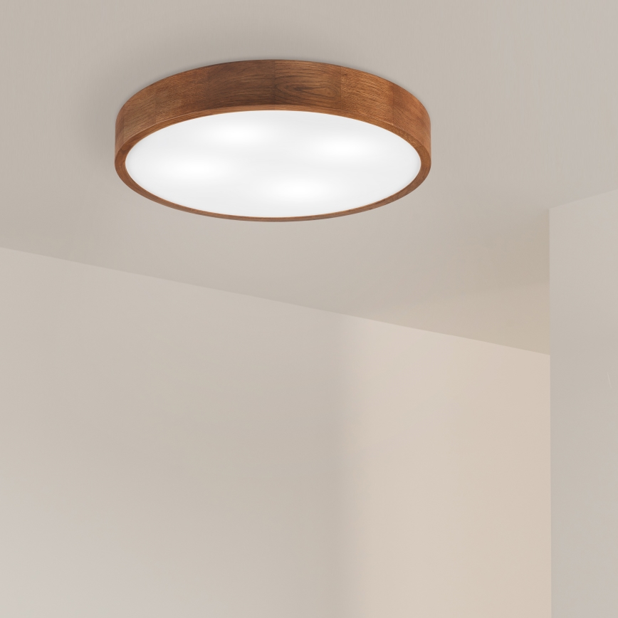 Brilagi - LED таванно осветително тяло CARVALHO 4xE27/60W/230V, дъб/череша, Ø 57,5 см
