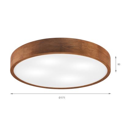 Brilagi - LED таванно осветително тяло CARVALHO 4xE27/60W/230V, дъб/череша, Ø 57,5 см
