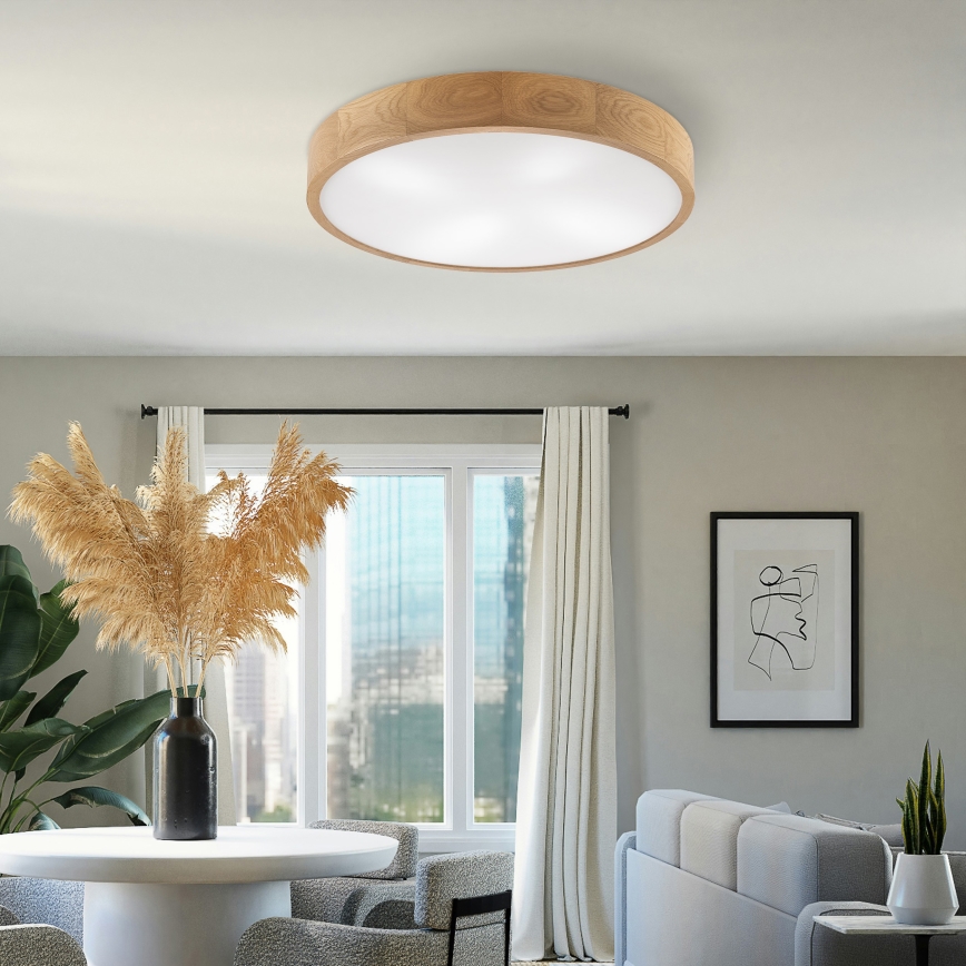 Brilagi - LED таванно осветително тяло CARVALHO 4xE27/60W/230V дъб диаметър 57,5 см