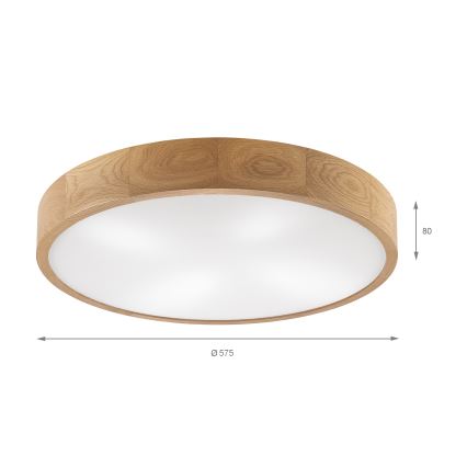 Brilagi - LED таванно осветително тяло CARVALHO 4xE27/60W/230V дъб диаметър 57,5 см