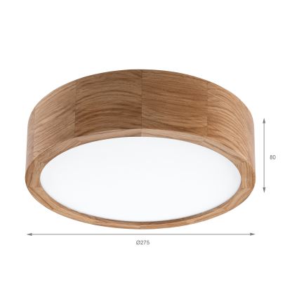Brilagi - LED таванно осветително тяло CARVALHO LED/20W/230V дъб пр. 27,5 см
