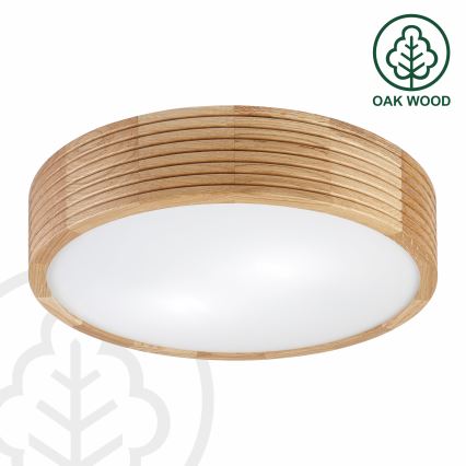 Brilagi - LED таванно осветително тяло CARVALHO MODERN 2xE27/60W/230V Ø 37,5 см дъб