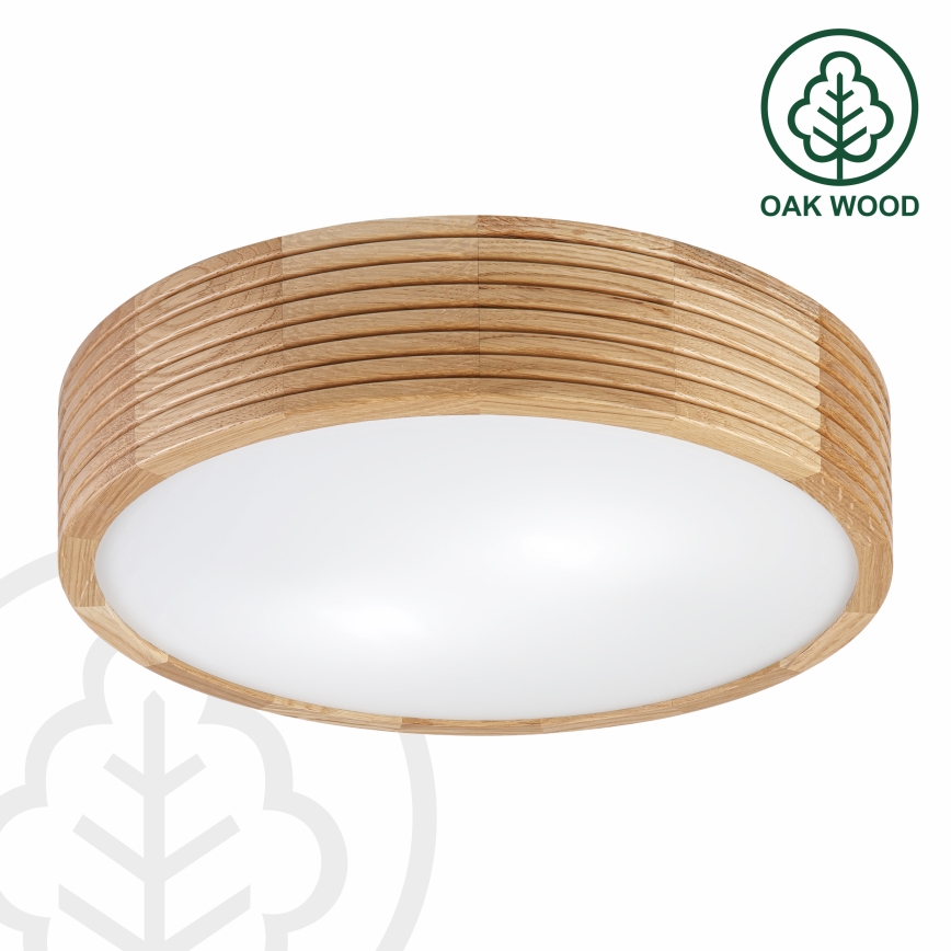 Brilagi - LED таванно осветително тяло CARVALHO MODERN 2xE27/60W/230V Ø 37,5 см дъб