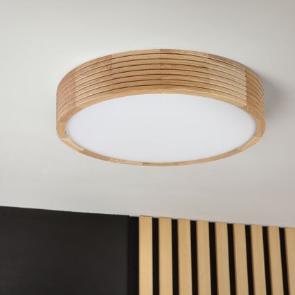 Brilagi - LED таванно осветително тяло CARVALHO MODERN 2xE27/60W/230V Ø 37,5 см дъб