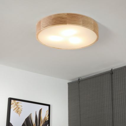 Brilagi - LED таванно осветително тяло CARVALHO MODERN 3xE27/60W/230V диаметър 47,5 см дъб